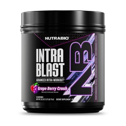 NutraBio Intra Blast Bcaa Powder Amino Acid Supplement, Ηλεκτρολύτης & Ενυδατική Μείξη, Intra, Pre Education & Mus Recovery, 20g Eaa Amino Acids Powder, 5g Glutamine- Grape Berry Crush, 30