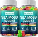 Sea Moss Gummies - Ιρλανδοί Moss Gummies Advanced for Adults with Ashwagandha Bladderwrack & Burdock Root for supports Immune,Energy - 60 Vegan Gummy,2PCS