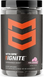 ΜΤΝ OPS Ignite Trail Packs Energy Drink Powder, Gluten Free Nootropic Supplement Drink Mix, L Arginine, L Citrulline, Caffeine & Nootropic Sugar Free Drink Mix, 20 Servings, Pink Λεμονάδα