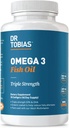 Dr. Tobias Omega 3 Fish Oil, 2000mg Triple Strength with 800mg EPA 600mg DHA Per Serving, Fish Oil Omega 3 Supplements for Heart, Brain & Immune Support, 90 Softgels, 45 Services