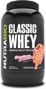 NutraBio Classic Whey Protein Powder Supplement - 25g πρωτεΐνης ανά Scoop - Full-Spectrum Amino Acid Profile with No fillers, Artificial Colors, or Conservatives - Shortcake φράουλας, 2 Λίρες