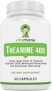 VitaMonk L Theanine 400mg συμπλήρωμα - L-Θεανίνη 400mg χωρίς τεχνητά πληρωτικά - Επιπλέον ενίσχυση L Theanine συμπλήρωμα - Ltheanine 60 κάψουλες