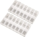 2 Pack OPP Clear Daily Pill Box Organizer, Am Pm Pill Organizer 7 Day, Weekly Pill Organizer 2 φορές την ημέρα για χάπια, συμπληρώματα και φαρμακευτική αγωγή, Μικρό κουτί χάπι 7 ημέρα, Οργάνωση φαρμακευτικής αγωγής