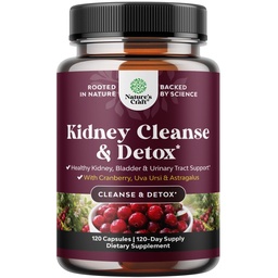 Advanced Kidney support Supplement - Kidney Cleanse Detox & Repair Cranberry Extract Κάψουλες με Uva Ursi, Stinging Nettle & Astragalus για την υγεία των νεφρών - ούρα Φυλλαδική Υγεία - 120 Caps
