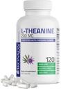 Bronson L-Theanine 200mg (διπλής έντασης) με βότανα λουλουδιών πάθους, χωρίς γλουτένη GMO χωρίς σόγια συμπλήρωμα διαχείρισης στρες, 120 κάψουλες