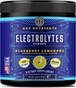 KEY NUTRIENTS Multivitamin Electrolytes Powder No Sugar - Fresh Blueberry Lemonade Electrolyte Powder - Endurance & Energy Supplement - Hydration Drink - No Calories - 90 Servings - Made in USA