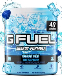 G Fuel Blue Ice Energy Drink Powder, Pre Workout Caffeine Mix for Gaming, Sugar Free Focus Amino, Βιταμίνη + Αντιοξειδωτικά, 9.9oz (Blue Raspberry, 40 Servings)