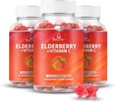 Belive Gummies Elderberry με ψευδάργυρο και βιταμίνη C - συμπλήρωμα υποστήριξης ανοσοποιητικών με βιταμίνη D, A, E, B12 - Gummies για υγιή οστά & δόντια, Vegan, Keto & Non-GMO - Raspberry Flavor 