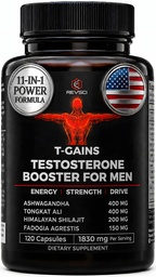 Αναβολικά Booster & μυών Builder, T-GAINS συμπλήρωμα τεστοστερόνης για τους άνδρες, TRT τεστ Booster & οιστρογόνων Blocker, HGH συμπληρώματα για τους άνδρες - Tongkat Ali Fadogia Agrestis για την ανάπτυξη των μυών, 120 Caps