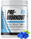 Outwork Nutrition Preworkout for Men & Women - Nootropic Pre Workout Without Creatine, Pre-Workingout Powder with Taurin Rhodiola Citrulline Malate Beta Alanine Caffeine (Blue Raspberry)