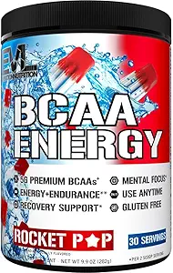 EVL BCAAs Αμινοξέα σε σκόνη - BCAA Ενέργεια προ προπόνησης σε σκόνη για την αποκατάσταση των μυών Lean ανάπτυξη και αντοχή - Επανυδάτωση μετά την αποκατάσταση προπόνησης ποτό με φυσική καφεΐνη - Pop πυραύλων