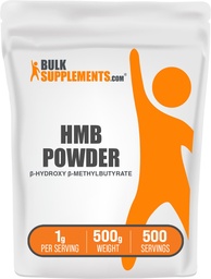 BulkSupplements.com HMB σκόνη - ως ασβέστιο HMB, Beta-υδροξυ β-μεθυλοβουτυρικό - HMB συμπληρώματα σκόνης, χωρίς γλουτένη - 1g ανά υπηρεσία, 500g (1.1 lbs) (πακέτο των 1)