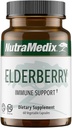 NutraMedix Elderberry Αντιοξειδωτικά Συμπληρώματα Κάψουλες - Elderberry Extract to Promotion a Healthy Inflammary Response, Daily Immune Support, and Bowel Health (60 Κάψουλες)