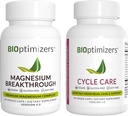 BiOptimizers Magnesium Breakthrough 4.0, (60 κάψουλες) & Cycle Care, (90 κάψουλες) - Φυσικός ύπνος, εγκέφαλος και έμμηνο συμπλήρωμα υποστήριξης
