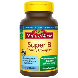 Nature Made Super B Energy Complex, Συμπλήρωμα διατροφής για την υποστήριξη του νευρικού συστήματος, 60 Softgels, 60 ημέρες προσφοράς