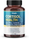 Cortisol Health Supplement with Magnesium, Ashwagandha, Lion’s Mane & 10 Mushroom Complex – Relaxation, Focus & Energy Support – 150 Capsules – Sotalix – USA Made, GMO-Free