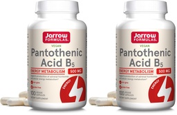 Jarrow Formulas Pantothenic Acid B5 500 mg - 100 Veggie Caps - Απαραίτητη βιταμίνη Β - Ενεργειακή Παραγωγή & Υποστήριξη Μεταβολισμού - 100 Σερβιέτες (πακέτο του 2)