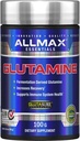 ALLMAX Essentials GLUTAMINE - 100 g Κόνις - Ζύμωση-Derived Γλουταμίνη - Αυξάνει την ανάκτηση & υποστηρίζει ανοσοποιητικό σύστημα - Χωρίς γλουτένη & Vegan - 20 εξυπηρετούν