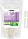 XPRS Nutra Size 00 Empty Capsules - 100 Count Clear Enteric Coated Empty Gelatin Capsules - Delayed Release Pills - DIY Capsule Filling - Pure Bovine Empty Enteric Gel Caps