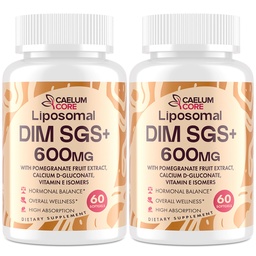 Liposomal DIM SGS Supplement - Συμπλήρωμα ορμονών για γυναίκες & άνδρες, Συμπληρώματα οιστρογόνων Περιέχει Sulforafane Glucosinolate, Βιταμίνη Ε, Ρόδι Φρούτα - Υποστήριξη Detox και Αντιοξειδωτικό (2 Pack)