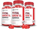 Justified Laboratories (3 Pack Vital Grow XL Performance Gummies 1000MG Advanced Formula Formula Formuled with ACV Pomegranate Beet Juice Powder B12 Vegan Non GMO 180 Gummys