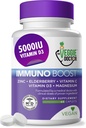 Immune Support Supplement (60 Tablets) - All Natural, Vegan – Elderberry, Zinc, Vitamins C, D3 for Immune System Boost – Immunity Supplement with Magnesium for Daily Immune Support