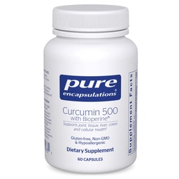 Curcumin 500 με Bioperine - συμπλήρωμα αντιοξειδωτικών για την υποστήριξη αρθρώσεων, ιστού, ήπατος, παχέος εντέρου και κυτταρίτιδας * - με κουρκουμίνη & βιοπερίνη - 60 κάψουλες