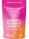 Pink Stork Morning Sickness Sweets, Organic Mango Ginger Candy με βιταμίνη Β6 για την πρωινή ασθένεια, την αδιαθεσία κίνησης, την προγεννητική εγκαύματα - Εγκυμοσύνη Πρέπει να έχει - 30 τυλιγμένες σταγόνες