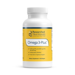 Ερευνημένα Διατροφικά Omega-3 Plus ιχθυέλαιο - EPA DHA Omega 3 συμπλήρωμα για την υποστήριξη Καρδιαγγειακής & Εγκεφαλικής Υγείας - Μοριακά Αποσταγμένο για Καθαρότητα & Ασφάλεια (60 Softgels)