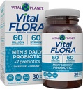 Vital Planet - Vital Flora Men’s Daily Probiotic, 60 Billion CFU, 60 Diverse Strains, 7 Organic Prebiotics, Immune Support, Gas Relief, Colon and Digestive Health Probiotics for Men 30 Κάψουλες