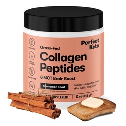 Perfect Keto Collagen Peptides Protein Peptides σκόνη με λάδι MCT, υδρολυμένο κολλαγόνο, τύπου I & III συμπλήρωμα, Γλουτένη δωρεάν χόρτο Fed, χαμηλή υδατανθράκη, Keto Coffee Creamer, Collagen για γυναίκες & άνδρες, κανέλα Toast