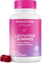 Pink Stork Γαλουχία συμπλήρωμα Gummies - Υποστήριξη της προσφοράς μητρικού γάλακτος με γαϊδουράγκαθο γάλακτος, Alfalfa, βιταμίνη D, και B12, Επιλόχεια αποκατάσταση, Θηλασμός Απαραίτητα - Βατόμουρο, 40 κόμης