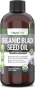 Organic Black Seed Oil - USDA Certified Organic Black Cumin Seed Oil Liquid – High Thymoquinone Content – Non-GMO and Cold-Pressed – Rich Source of Omega-6 & Omega-9 Fatty Acids - 8 Oz