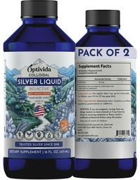 Optivida Health Collidal Silver Liquid (2 Pack) – Premium Nano Silver Collidal Supplement for Daily Wellness & Immune Support, Natural Liquid Silver Hydrosol for Adults & Kids, Non-GMO, Gluten-free