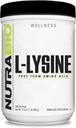 NutraBio L-Lysine Powder 500g – Απαραίτητο αμινοξύ για τον μεταβολισμό πρωτεϊνών, την υποστήριξη του κολλαγόνου, & την υγεία του ανοσοποιητικού – Καθαρή, χωρίς γεύση, μη ΓΤΟ, Vegan- 500 εξυπηρετεί