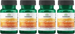 Swanson Beta-Carotene (Βιταμίνη A) 25000 Iu (7500 mcg) 100 Sgels (4 Συσκευασία)