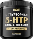 5 HTP 200mg GABA 500mg L-Θεανίνη 200mg L-Τρυπτοφάνη 100mg Συμπλήρωμα - Υποστήριξη Εγκέφαλος, Κυκλοφορία Υγεία, Συγκέντρωση & Αναπαύεται Καλά - 60 Κάψουλες για 1 Μήνα - 4in1 Premium Blend