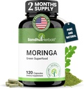 Pure Moringa Capsules for Women & Men | 120 Count Green Antioxidant Natural Superfood | Maringa Oleifera Supplement | Supports Immune, Skin & Gut Health