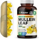 BIO KRAUTER Mullein Κάψουλες 1200 mg 250 Count - Pure Vegan Mullein Leaf Extract για Πνεύμονες - 125 ημέρες προσφοράς - Lung Cleanse & αναπνευστική υποστήριξη συμπληρώματα - Χωρίς πληρωτικά, μη ΓΤΟ