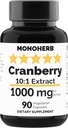 MONOHERB Cranberry Extract 1000 mg - 90 Κάψουλες χορτοφάγων