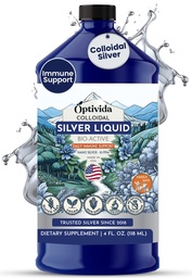 Optivida Health Colloidal Silver Liquid (32 oz) – Premium Nano Silver Colloid Supplement for Daily Wellness & Immune Support, Natural Liquid Silver Hydrosol for Adults & Kids, Non-GMO, Gluten-free