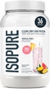 Isopure Clear Whey Isolate Protein Powder, Lactose Free, Gluten Free, Naturally Flavored, Tropical Punch, 20g Protein Per Serving, 1.9 Lbs, 36 Servings (Packaging May Vary)