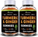 Nature's Base Turmeric and Ginger Gummies for Adults (2 Pack) - Tumeric Curcumin Supplement to support Joint Health & Immune Support - 120 Vegan Gummies