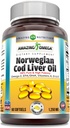 Amazing Omega Norwegian Cod Liver Oil 1250 Mg Softgels Supplement 