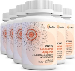 Liposomal apigenin 500mg Softgels - Optimal Apigenin συμπλήρωμα με Fisetin, Quercetin και Theaflavins - 12 μήνες προσφοράς
