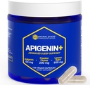 NATURAL STACKS Apigenin Supplement for Sleep - 50mg Apigenin & 600mg Lemon Balm - Melatonin Free Sleep Aid - with Passion Flower Extract for Stress Support* - 120 Lemon Balm Capsules