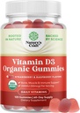 Natures Craf Organic Vitamin D Gummies for Adults - Daily Immune Support Gummies with Vegan Vitamin D3 2000IU - USDA Organic D3 for Adults Wellness Non GMO Gluten Free 2 Montth Supply