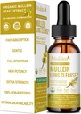 Mulittea Mullein Drops for Lungs & Lymphatic Drainage-5-in-1 Herbal Extract Liquid with Marshmallow Root, Elderberry, Licorice Root-Lung Cleanse & αναπνευστική υποστήριξη-Non-GMO, χορτοφάγος-2 Fl Oz