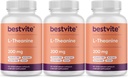 BESTVITE L-Θεανίνη 200mg (360 κάψουλες χορτοφάγων) (120 x 3) - Δεν Stearates - Vegan - Μη ΓΤΟ - Χωρίς γλουτένη