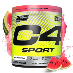 Cellucor C4 Sport Pre Workout Powder - NSF Certified for Sport - Elite Hydration - 200mg καφεΐνη + Creatine + Beta-Alanine - Ηλεκτρολύτες και ενεργειακό συμπλήρωμα - Καρπούζι, 20 Υπηρεσίες